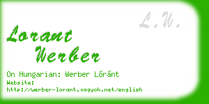 lorant werber business card